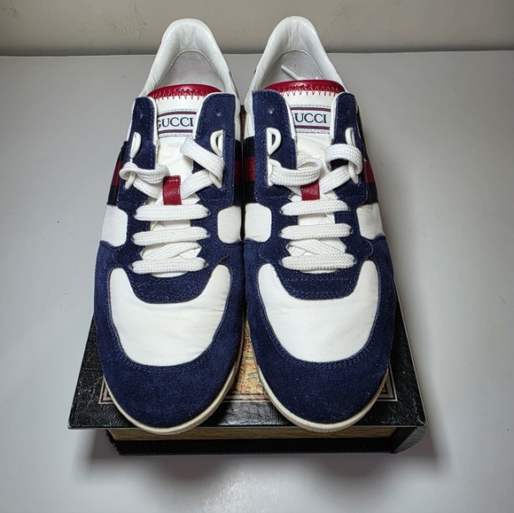 Gucci Signature Stripe Ace Suede/Nylon Sneakers- Authentic- Womens(EU 37.5 US 7) - Picture 8 of 16